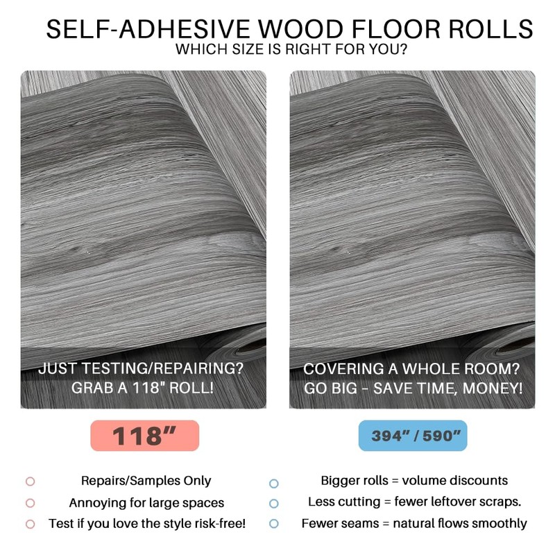 auxua Wood Grain Peel and Stick Floor Tiles – 11.8”