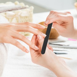 Pack of 12 Black Nail Files, Double-Sided Nail File with Grains 100/180, Washable and Reusable Nail File for Manicure, Pet Care, Home and Nail Styling