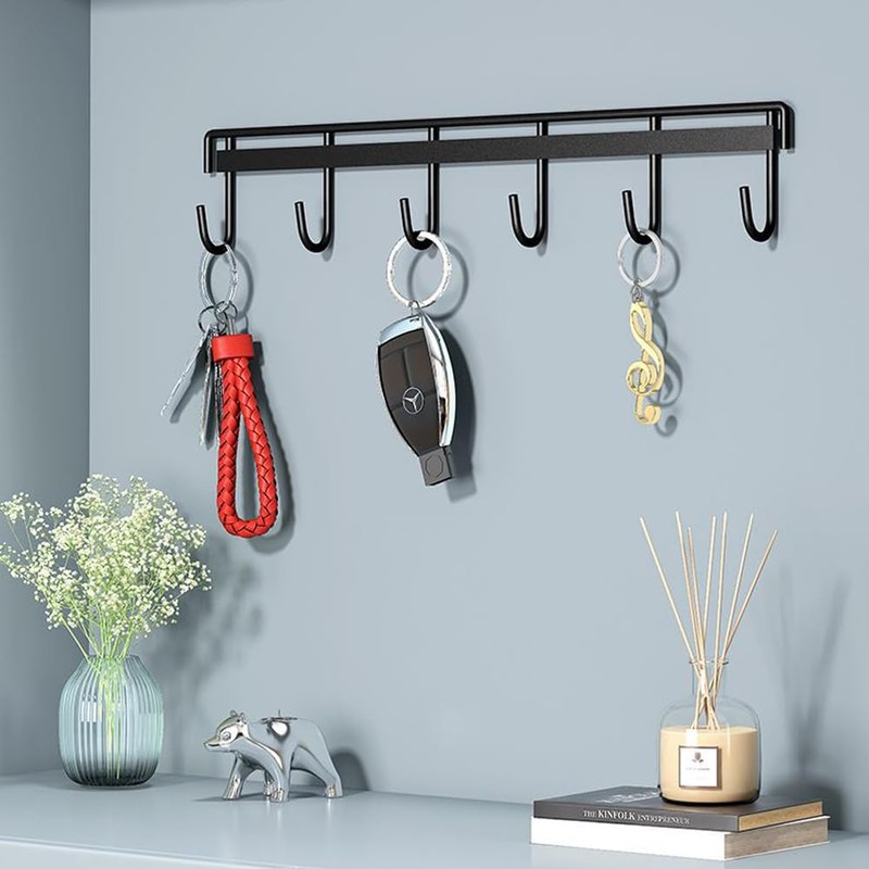 Nmgkokew 2Pcs Kitchen Utility Hooks,Wall Mount Kitchen Utensil Rack with