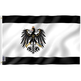 ANLEY Fly Breeze 3x5 Feet Prussian Flag - Vivid Color and Fade Proof - Canvas Header and Double Stitched - German Kingdom of Prussia Flag Polyester with Brass Grommets 3 X 5 Ft