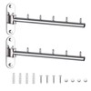 2Pcs Folding Wall Mounted Clothes Hanger Rack, Stainless Steel Clothes