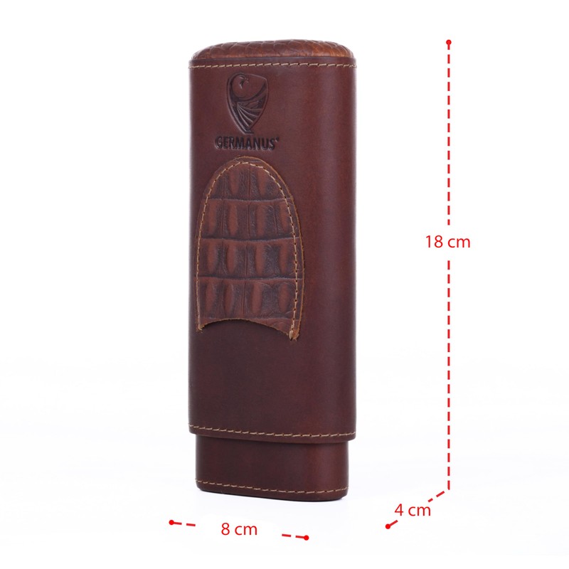 GERMANUS Cigar Case Leather Brown Cow II
