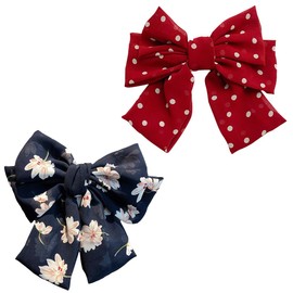 EIHI Pack of 2 Hair Clips High Quality Hair Accessories for Women and Girls Ladies Hair Bows French Large Bow Hair Clips Hair Clip Hair Clip for Girls