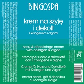 Anti Falten Hals und Dekolleté Creme mit Kollagen und Algen 135g BINGOSPA