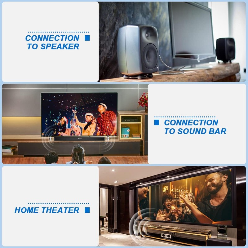 SOUNDFAM Premium Subwoofer RCA Cable - 8 m, Grey