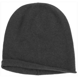 Seeberger Cashmere Beanie with Rolled Edge Cashmere Hat Knitted Hat Winter Hat Long Beanie Knitted Hat Beanie Oversize, black