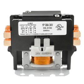 BOJACK 1 Poles FLA 30 Amp Coil 24 VAC Air Conditioner Condenser Compressor Contactor AC Definite Purpose Contactor