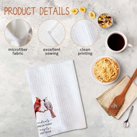 CUTALU Cardinal Quote Towel Decor ~ Cardinals Appear Angels Near ~ Red Cardinal Print Hand Towel,Religious Cardinal Towel Gift for Friends Housewarming，Kitchen Bathroom Decor