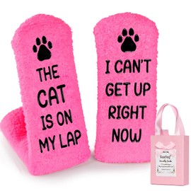 Veachog Fuzzy Cat Socks for Women, Cat Mom Gifts for Women - Funny Cat Gifts for Cat Lover Gifts for Women, Cat Related Themed Gifts for Girls Cat Lady Grandma Cat Owner Gifts, Fluffy Socks