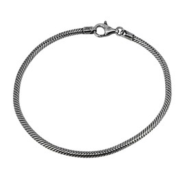 Treasure Bay 3.3mm Sterling Silver Snake Chain Bracelet For Women and Men(18.5)
