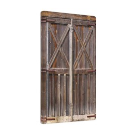 Brown Barn Door Blank Wall Plate 1 Gang No Device Single Blank Switch Plate Outlet Covers, Western Rustic Wood Farmhouse Decorative Wall Plates, 4.50 x 2.76 Inch