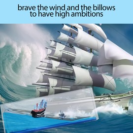 Unsinkable Boat in a Box Acrylic Unsinkable Ship Decorative Unsinkable Ship Transparent Unsinkable Cruise Ship Toy Safe Unsinkable Ship for Home Decoration Office Decoration 7(Ship+Xiaoyu)