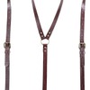 EURYNOME Leather Suspenders for Men Crocodile Pattern Genuine Leather Y