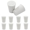 PHITUODA 10 Pcs White Solid Rubber Stoppers 00# Tapered Lab