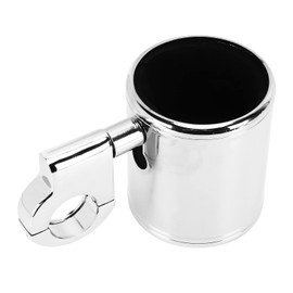 Motorcycle Handlebar Cup Holder Chrome Adjustable Universal for ATV 22-32mm Handlebar