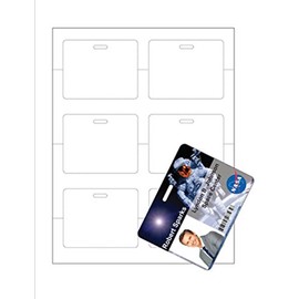 Print-Ready Name Badge Card (No-Tear Waterproof), 3-1/2" x 2-3/4", 6-UP on 8-1/2" x 11" White Synthetic 10-Mil Paper - 25 Sheets (150 Cards)