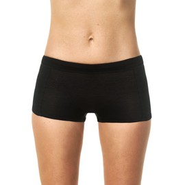 Merino.tech Merino Wool Underwear Women Boxer Briefs Breathable Boy Shorts Dry Fit Base Layer for Women (Airmesh Black Pack of 1, X-Small - Small)