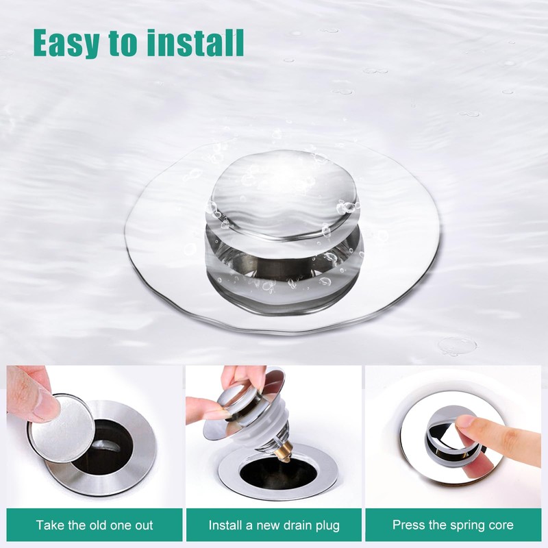 Diboniur Upgraded Bathroom Sink Plug, Universal Pop Up Bidet Plug,