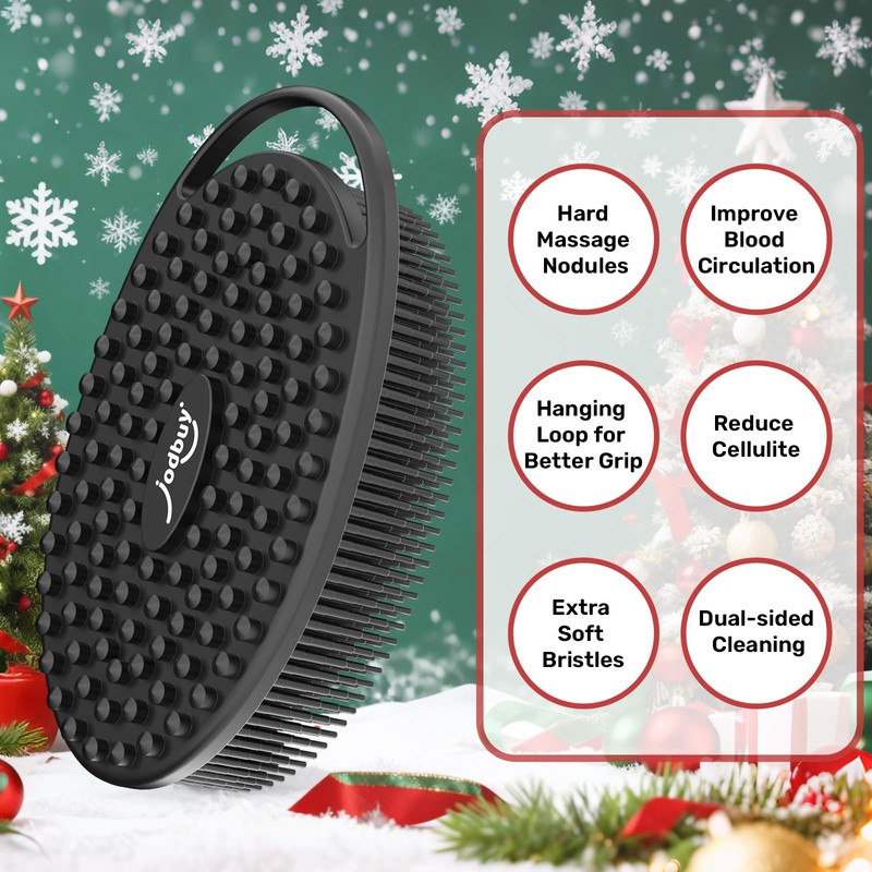 JODBUY Silicone Body Scrubber - Perfect Christmas Stocking Stuffers for