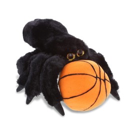 DolliBu Black Spider Stuffed Animal with Basketball Plush - Soft Plush Huggable Spider, Adorable Playtime Plush Toy, Cute Wildlife Gift for Kids, Adults - 7 Inch
