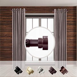 Rod Desyne 1" Side Curtain Rod 12-20 inch (Set of 2) - Mahogany