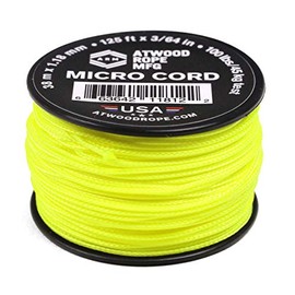 Atwood Rope MFG Micro Utility Cord 1.18mm X 500ft Reusable Spool | Tactical Nylon/Polyester Fishing Gear, Jewelry Making, Camping Accessories (Neon Yellow)