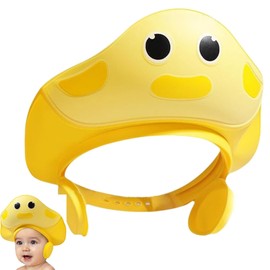 Fokmuaex Adjustable Baby Bath Visor Cap - Waterproof/Eye Protection Shower Hat for Toddlers 0-6 Years, Splash-Proof Soft Visor Shield for Hair Washing/Swimming (Cute Animal Design)