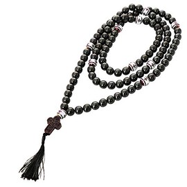 NKlaus Rosary Gagat Handmade Prayer Beads Black Amber, amber, Amber