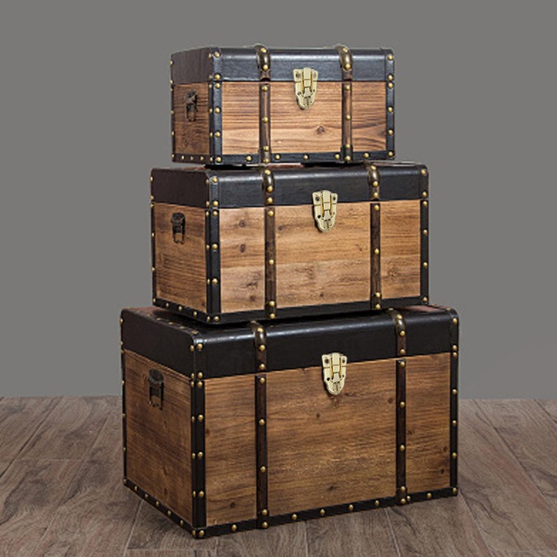 4 Pcs Antique Wooden Box Hinges and Latches,Toggle Atch, Jewelry