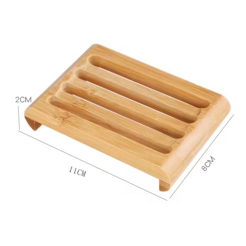 Bamboo Soap Dish, Wooden Soap Dispenser for Bathroom, Kitchen, Dining