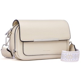 Roulens Crossbody Bags for Women, Vegan Leather Shoulder Handbags, Cell Phone Leather Handbag for Women with Adjustable Wide Strap