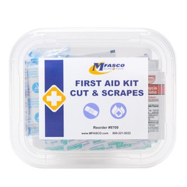 MFASCO Personal Cuts & Scrapes -First Aid Kit Disposable - Mini Travel Size - Compact Medical Kit for Car, Hiking, Camping - Portable, Refillable - Ideal for Parents, Teachers, On-The-Go Use