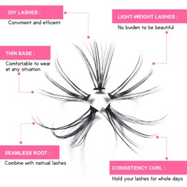 Individual Lashes 120 Pcs Lash Clusters DIY Eyelash Extension Cluster Lashes 10D/20D Mixed Tray C D Curl Self Application Easy to Wear（20D-C-0.07,14mm）