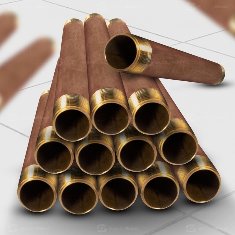 Supply Giant 7 inch Long Brass Nipple Pipe Fitting with