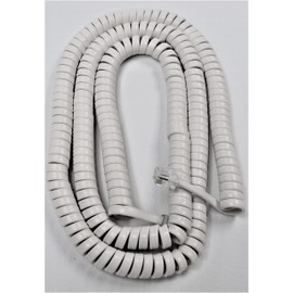 DIY-BizPhones White 25' Ft Long Handset Cord Cortelco/ITT Compatible Standard Phone 250015 255415 250015NDL 255415NDL VBA20F VBA20M VBA20MD VBA27M VBA57MD V0357MD Receiver Curly Coil
