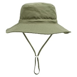 Mini angel Baby Sun Hat Kids Summer UPF 50+ Sun Protection Hat Beach Wide Brim Hat Bucket Hat for Kids 1 Pc(Army Green, 2-6 Years)