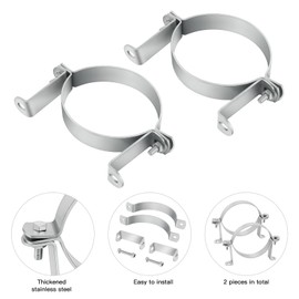 2 Pcs 6 1/2 Inch Pipe Hanger, 304 Stainless Steel Split Ring Hanger,Heavy Duty Split Ring Pipe Hanger,Metal Pipe Clamps,Rigid Conduit Holder，PVC and Metal Pipe Attachment Hanger(158~168mm)