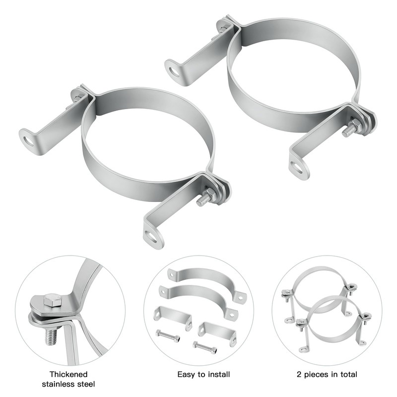 2 Pcs 6 1/2 Inch Pipe Hanger, 304 Stainless Steel