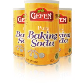 Gefen Pure Baking Soda, 12oz (3 Pack) In Resealable Container, Total of 2.25lb, 100% Sodium Bicarbonate