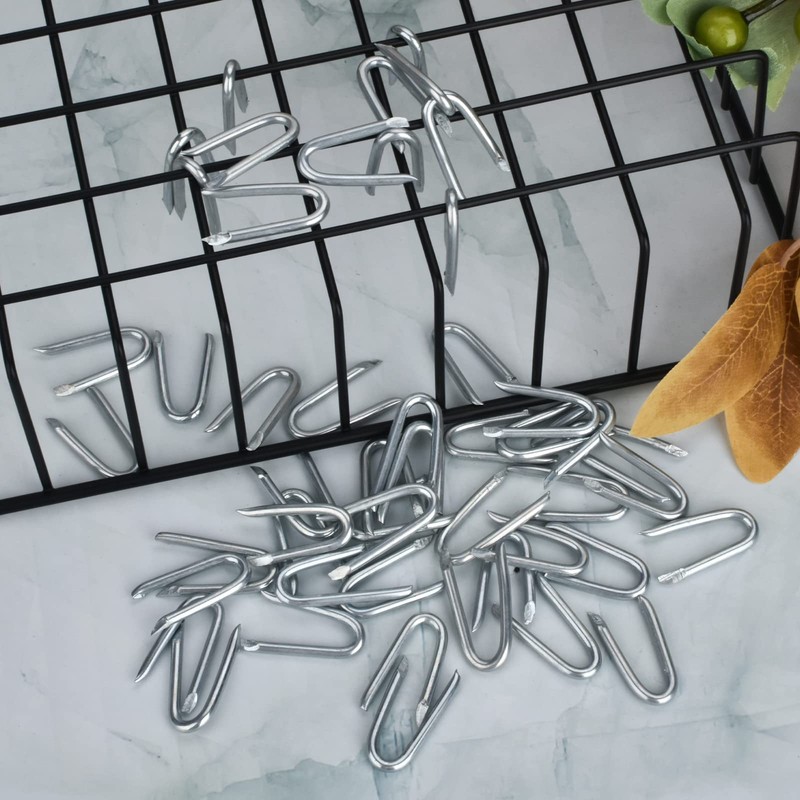 Steel Wire Fencing Staples 50Pcs Galvanized U Shaped Nails 1-1/4''