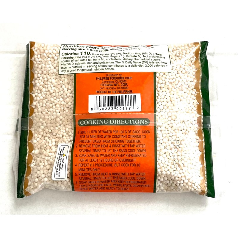 Tropics Tapioca Pearl or Sago 8 Oz. Small Pcs