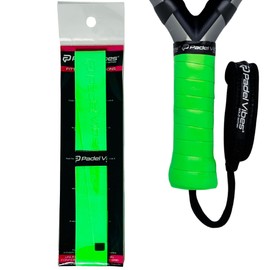 Padel Vibes® BOLD LuxeTac™ Overgrip for Padel, Tennis, Badminton, Squash, Pickleball | Leather-Like, Extra Tacky, Sweat-Absorbing, Durable | Available in 1-Pack or 3-Pack (Neon Green | 1-Pack)