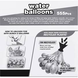 555 Stück Wasserbomben Selbstschließen, Schnellfüller Wasser Luftballons, Water Balloons, Bunt Wasserballons, Gemischt Wasserballons, Wasserballons Wasserbomben, für Poolparty,Sommer Party