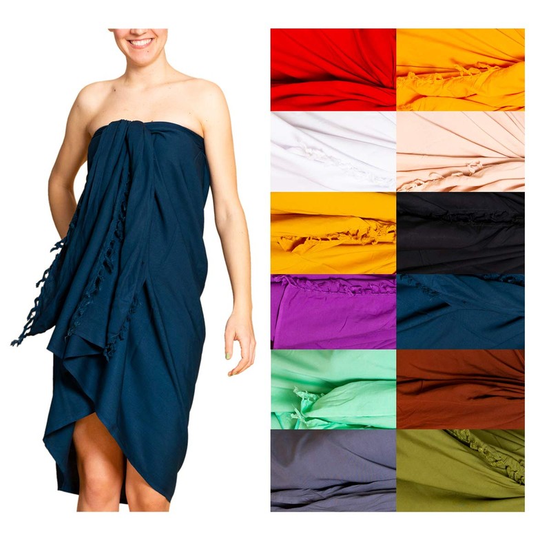 PANASIAM Sarong Unicolour for Men and Women, Multi-Functional Cloth Made