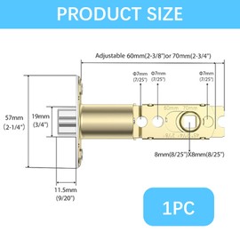 Tubular Latch, Tubular Mortice Latch Internal Door Lock Adjustable Latch Door Handle Latch Size 60/70mm for Lever Door Handles Internal Door Handles