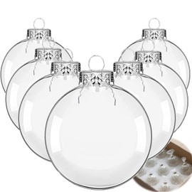 Clear Glass Christmas Ornaments, 3.15 inch DIY Christmas Ornaments Balls, Glass Ornaments for Crafts Fillable - 12 PCS