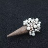ZARD Ice-Cream Cone Pin Brooch in White Rhinestone and Beads