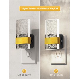 L LOHAS LED Night Light [2Pack], Night Lights Plug Into Wall, Decorative Night Lights with Dusk-to-Dawn Sensor, 0-100LM Dimmable Acrylic Nightlight, 5000K Aesthetic nightlight for Bathroom, Home Decor