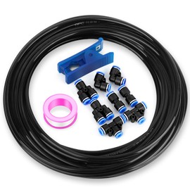 TAILONZ PNEUMATIC Black 3/8 Inch od 10 Meters PU Air Tubing Kit Pipe Hose Air Line Tubing Or Fluid Transfer Pneumatic tubing (3/8 PU Tube)