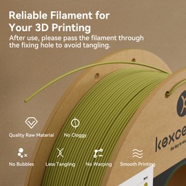 KEXCELLED Matte PLA Filament 1.75mm，Matte Black PLA 3D Printer Filament 1kg Spool (2.2lbs) with +/-0.03mm Accuracy,Upgraded Tangle-Free Winding for Most FDM Printers